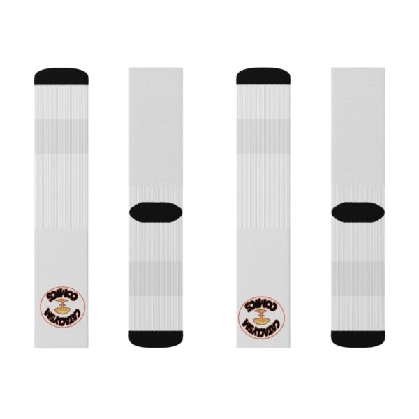 Cataclysm comics white hot logo Sublimation Socks - Image 6