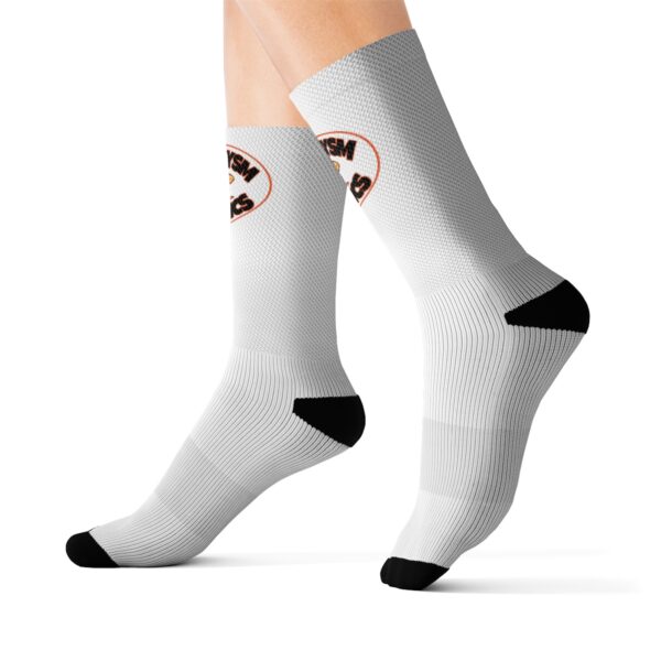 Cataclysm comics white hot logo Sublimation Socks - Image 5