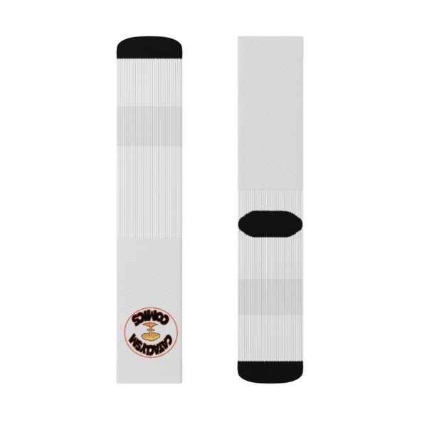 Cataclysm comics white hot logo Sublimation Socks - Image 3