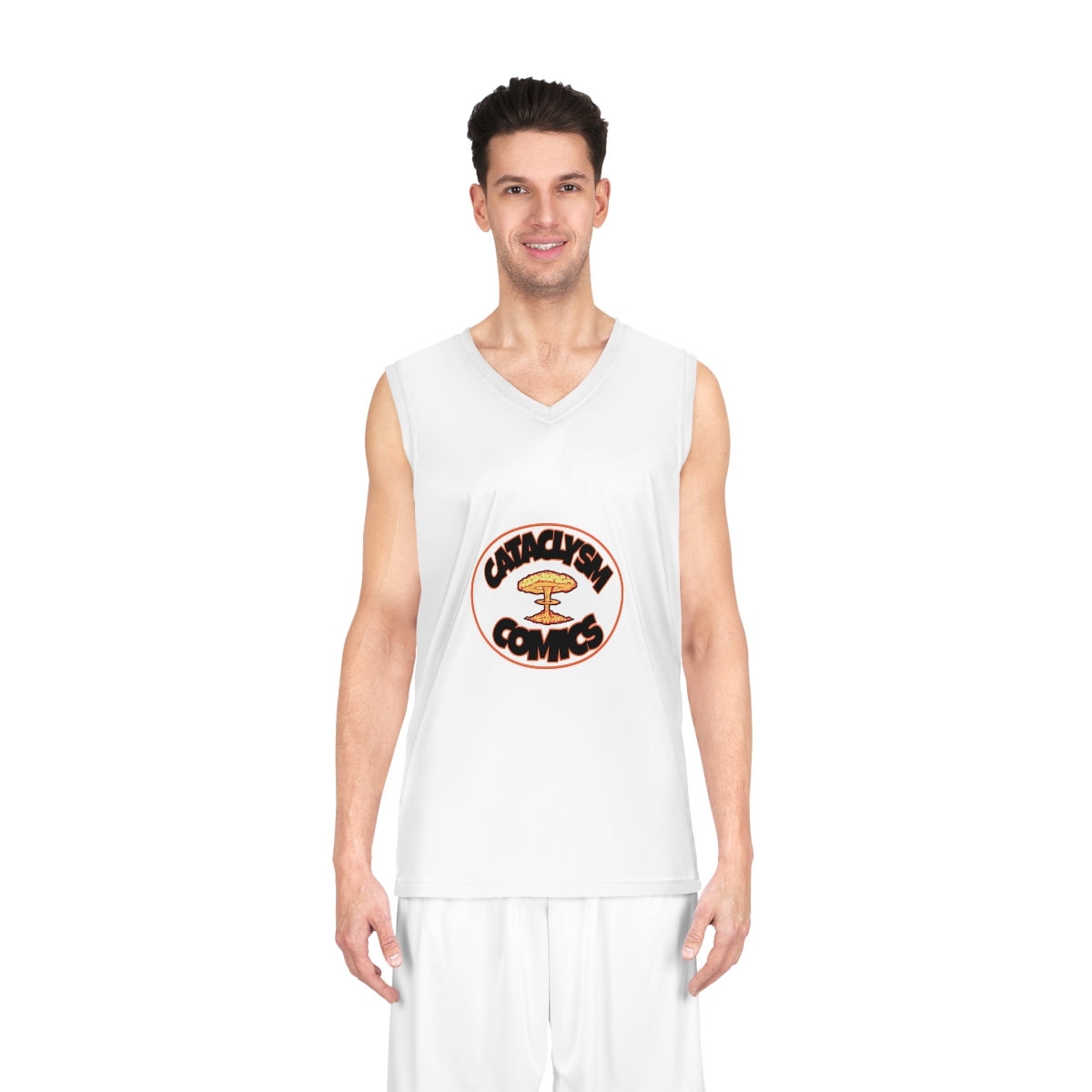 Cataclysm Comics White hot logo Basketball Jersey - Image 9