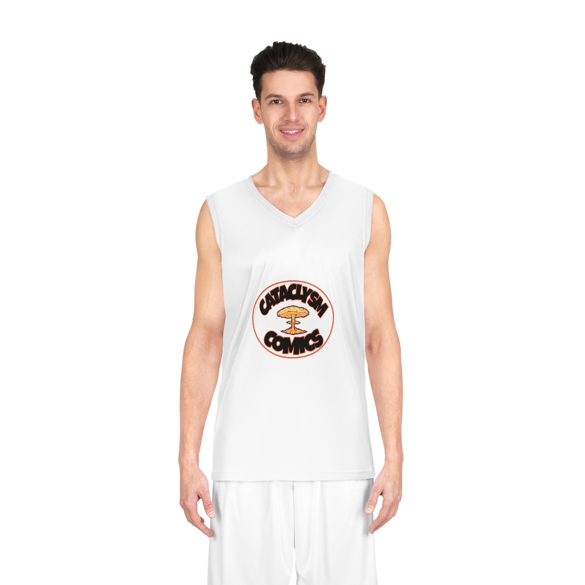 Cataclysm Comics White hot logo Basketball Jersey - Image 27