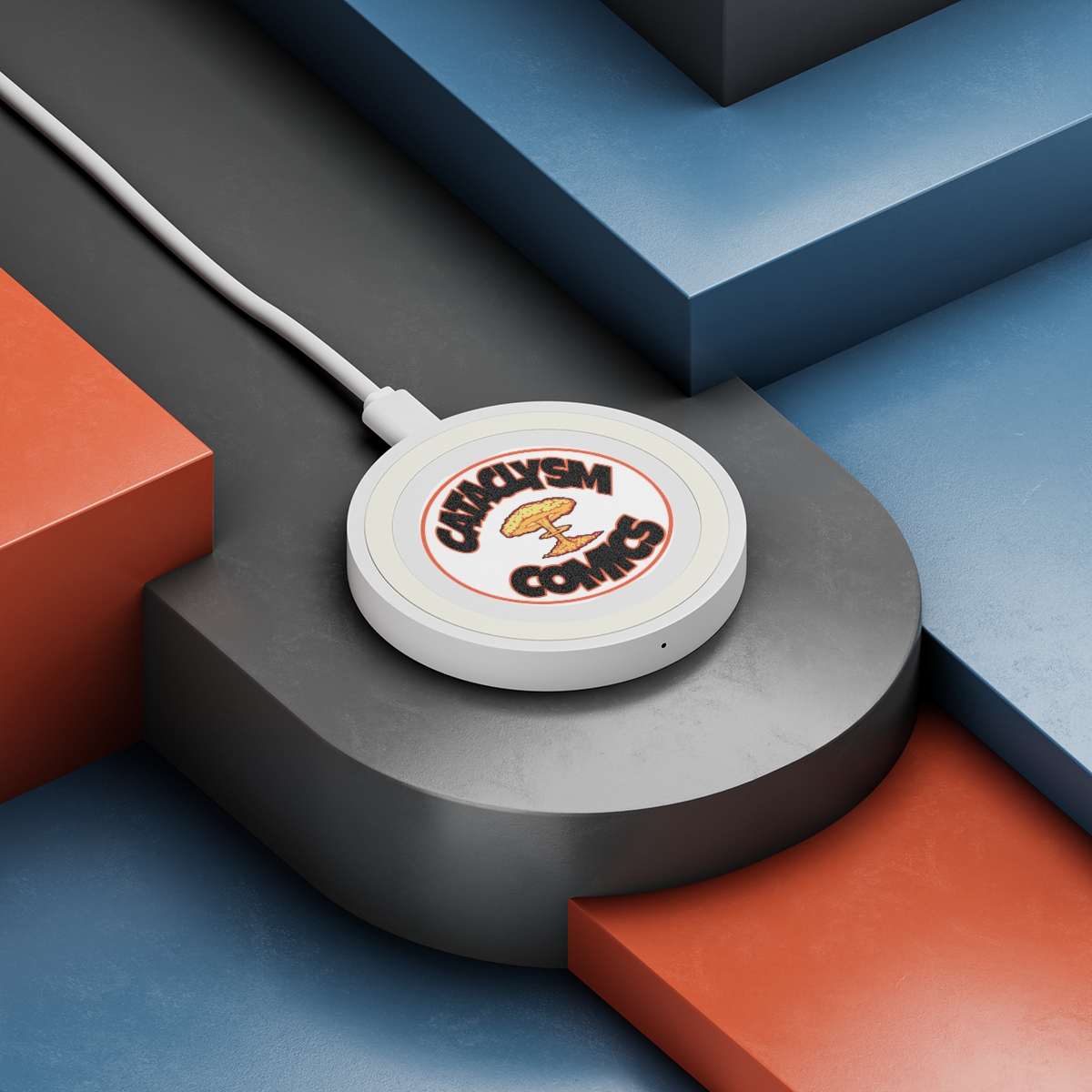 Cataclysm Comics White Hot logo Quake Wireless Charging Pad - Image 5