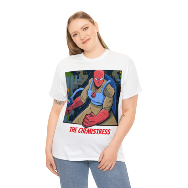 Cataclysm Comic's THE CHEMISTRESS Unisex Heavy Cotton Tee! - Image 4
